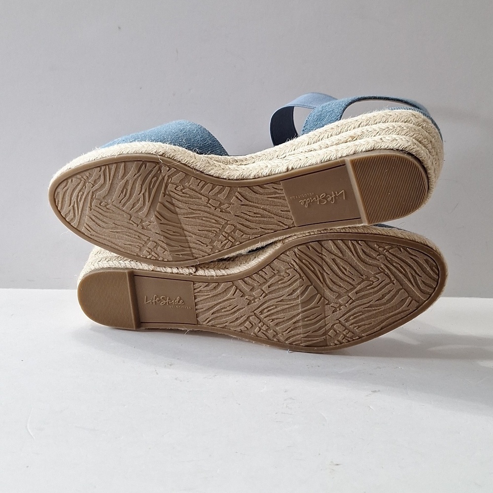 Life-stride (NEW) Blue Denim Kimmie Velocity 2.0 Espadrille Wedges Size 6.5 - Picture 4 of 14